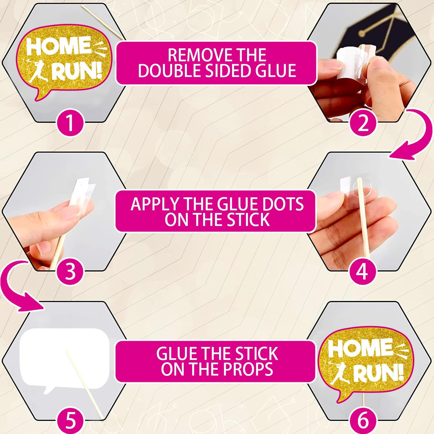Softball Themed Photo Booth Props Set for Birthday Parties