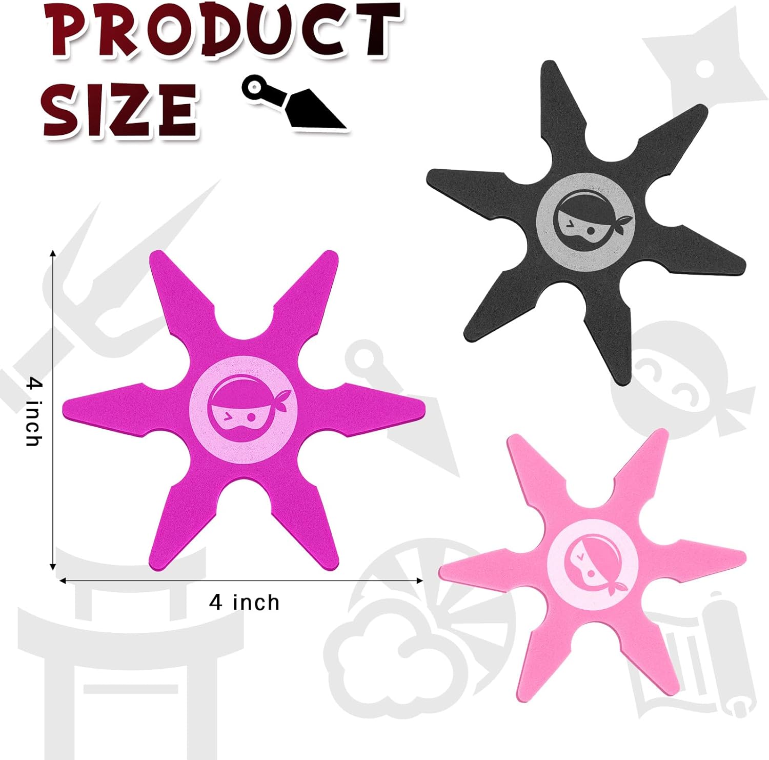 Chivao Ninja Foam Stars Party Favor Pack 24 Pcs