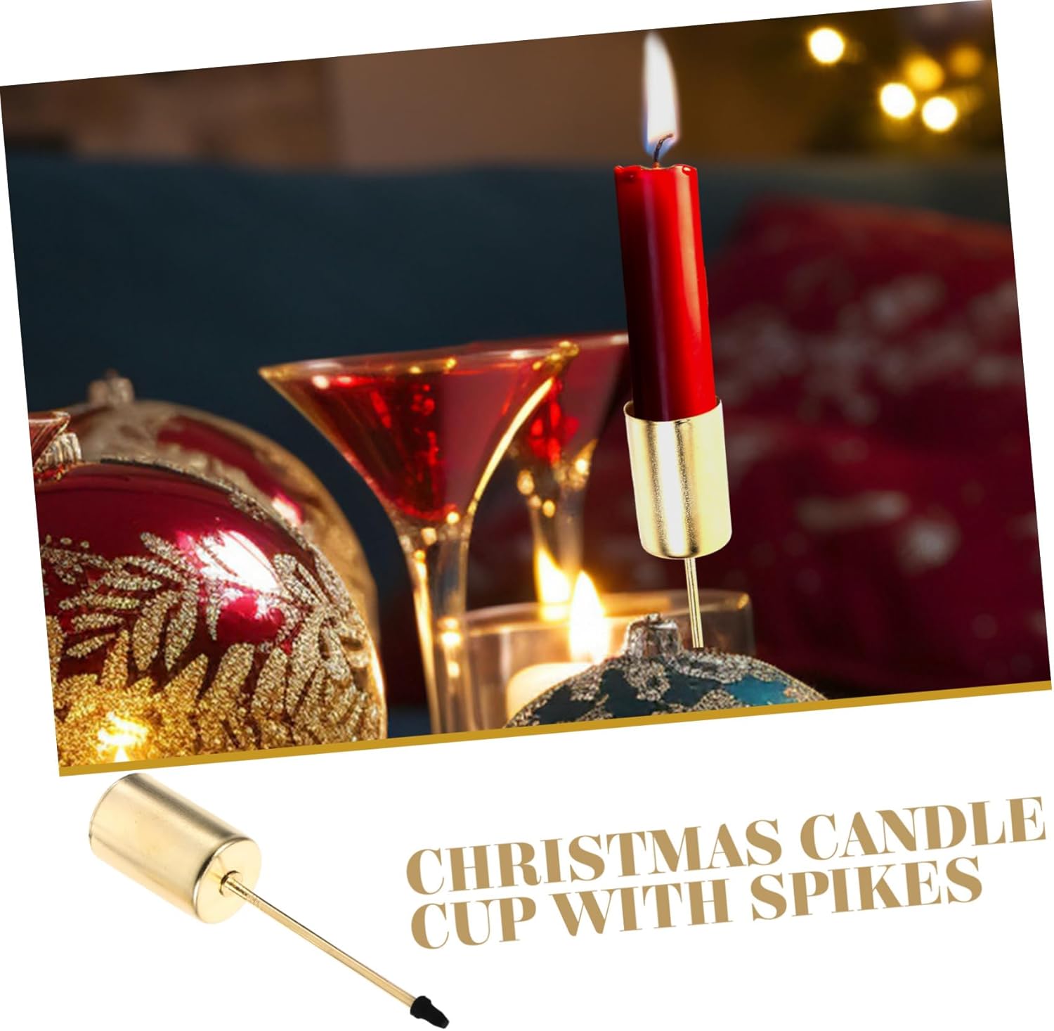 5pcs Christmas Candle Holder Spike Multi-Functional Decor Insert