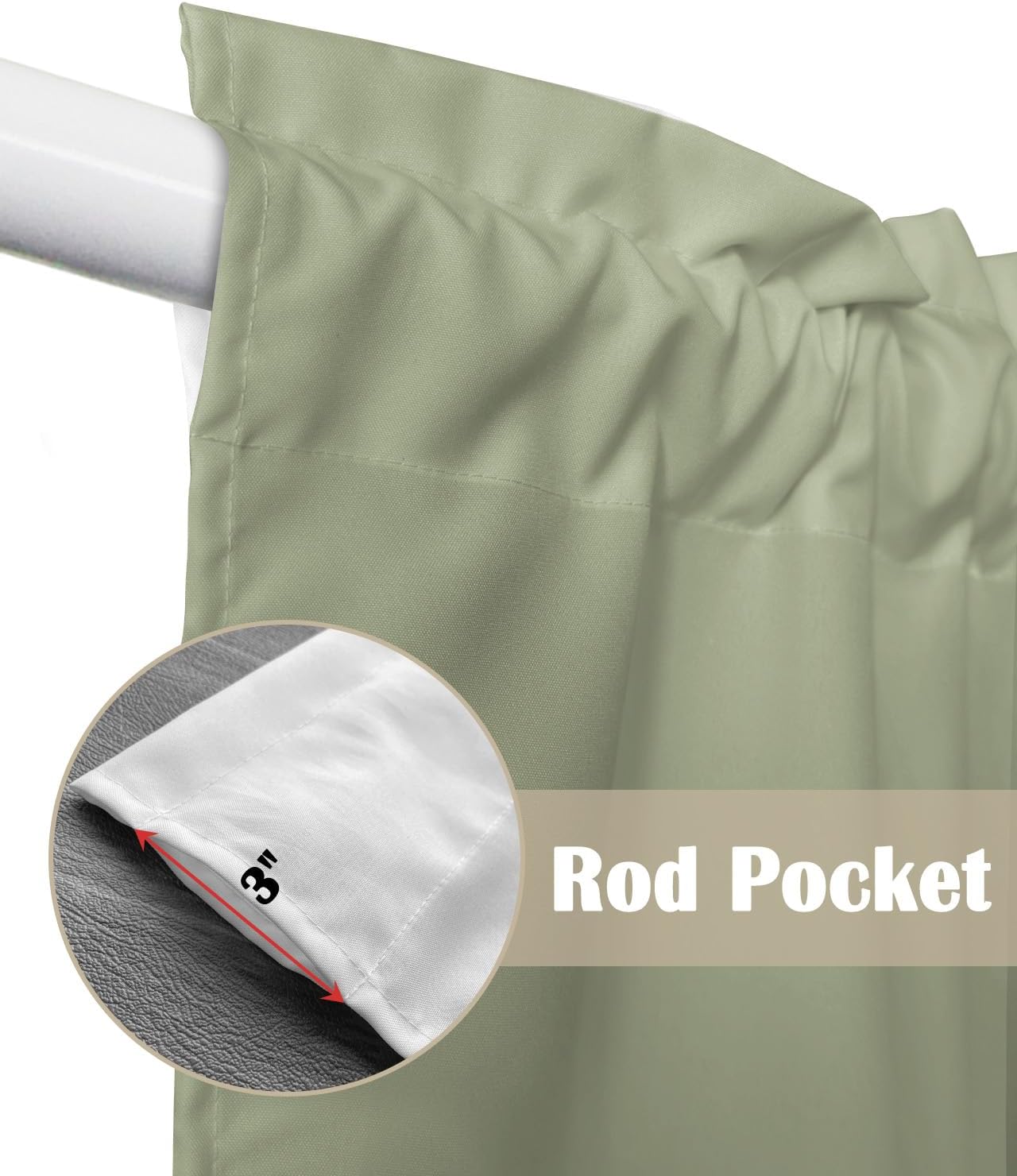 Sage Green Swag Valance 2 Pack for Windows Rod Pocket 36x36 Inch