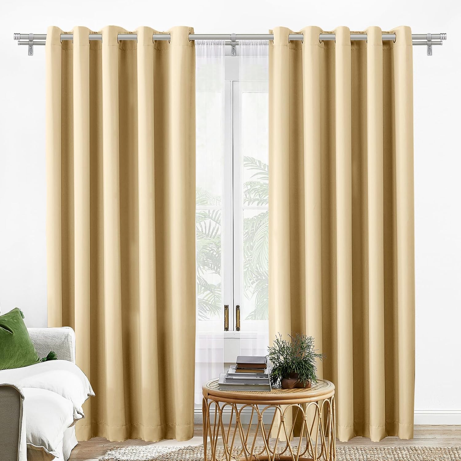TONIAL 1 Inch Heavy Duty Double Curtain Rods
