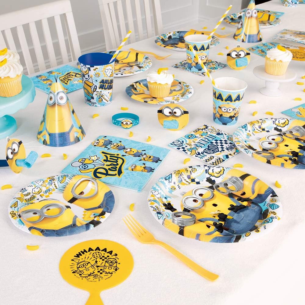 Unique Fun Festive Minions 2 Dessert Plates Set 8 Pc
