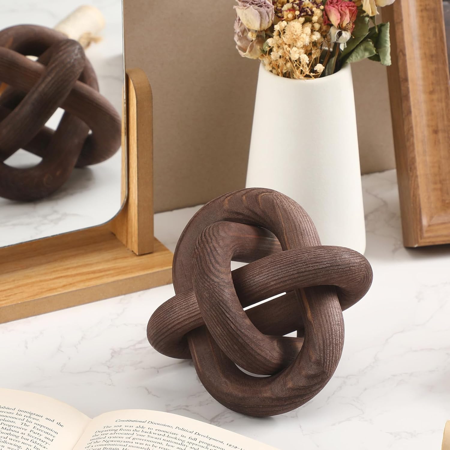 Yalikop 3 Link Wood Knot Decor - Coffee Table Boho Accent