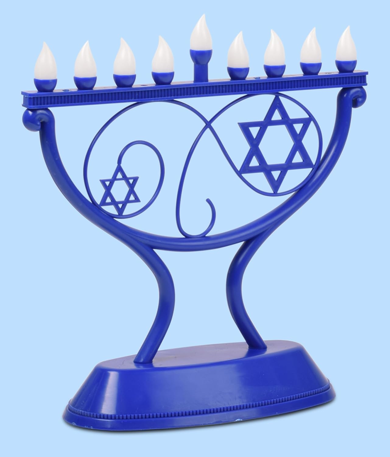 Ner Mitzvah LED Blue Hanukkah Menorah
