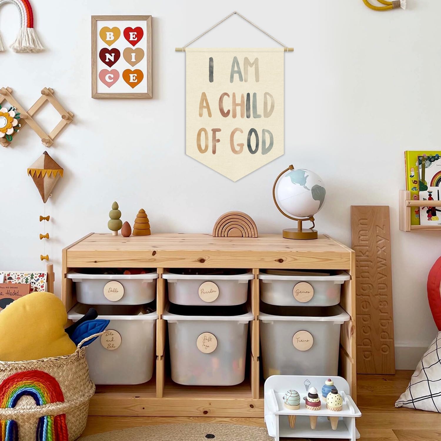Boho Classroom Decor I Am A Child Of God Banner