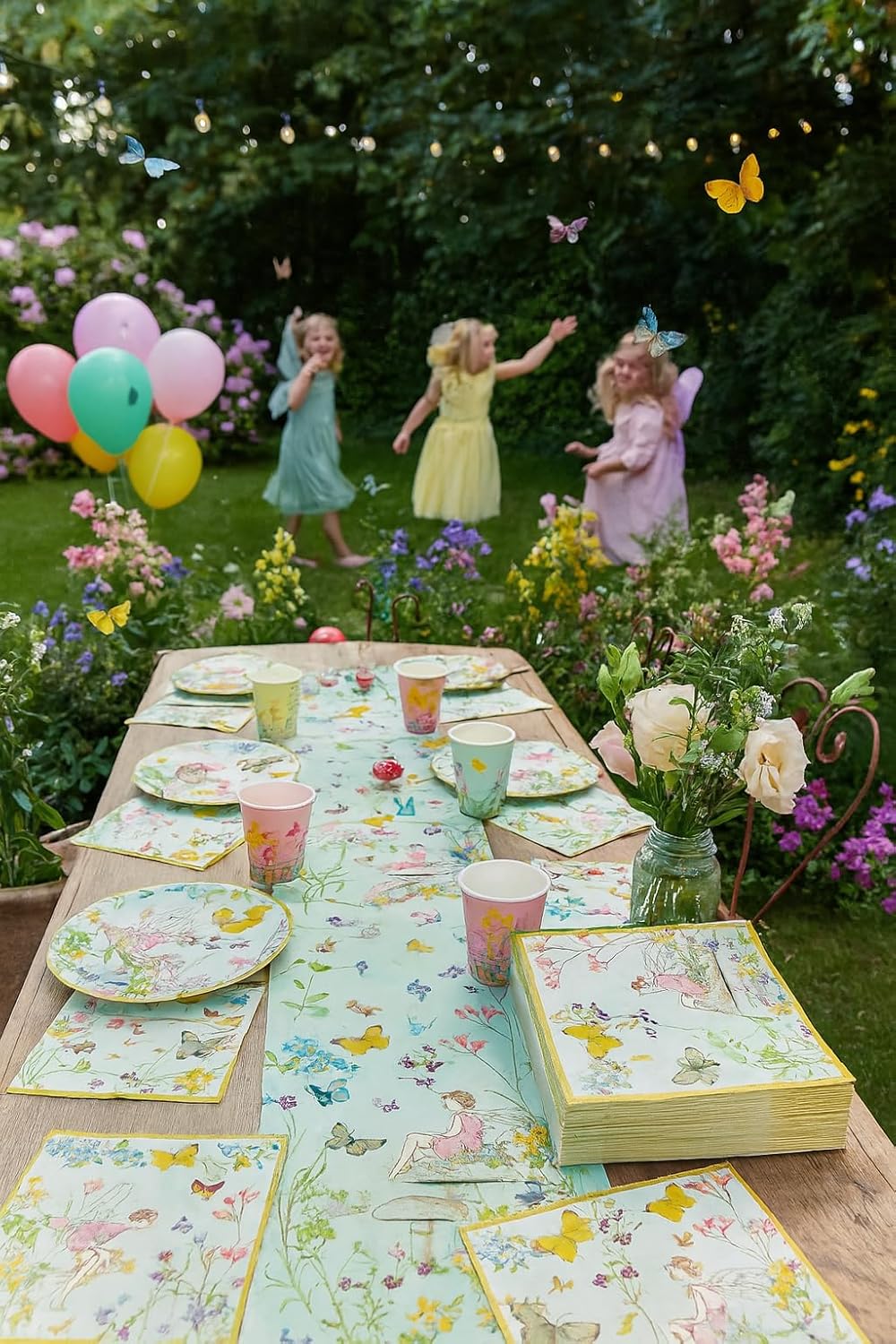 Talking Tables 240 Fairy Napkins Floral Paper Serviettes for Parties
