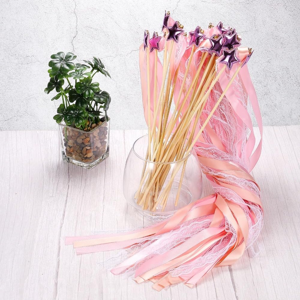 24 Pack Fairy Wands with Bells and Streamers