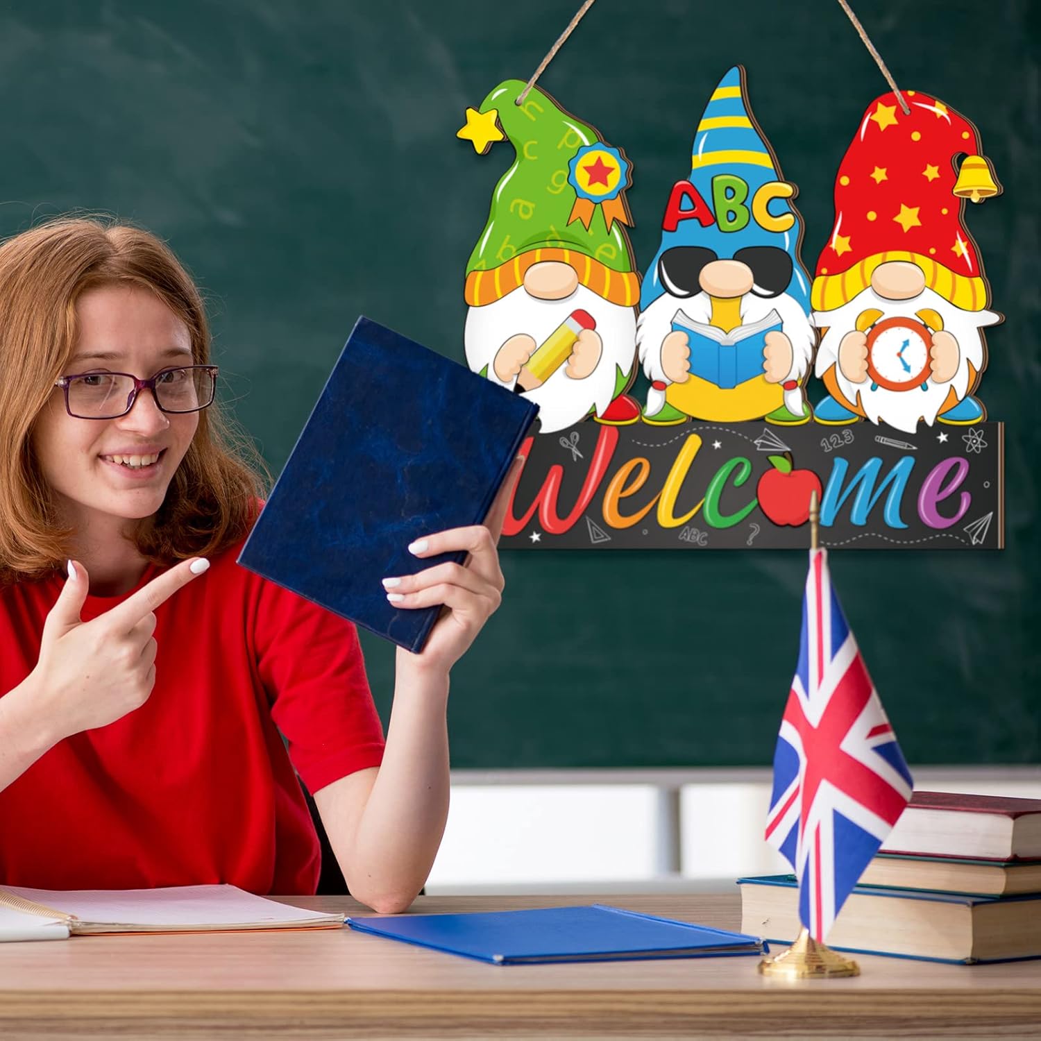 Panelee Back to School Gnome Welcome Sign Decor