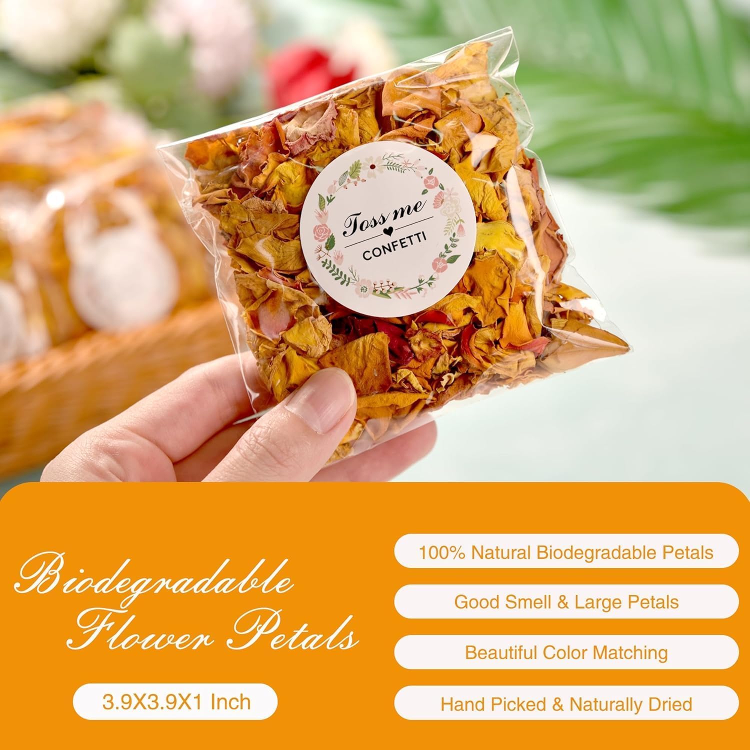 20 Pack Biodegradable Confetti Petals Real Dried Rose Petals Wedding Send Off