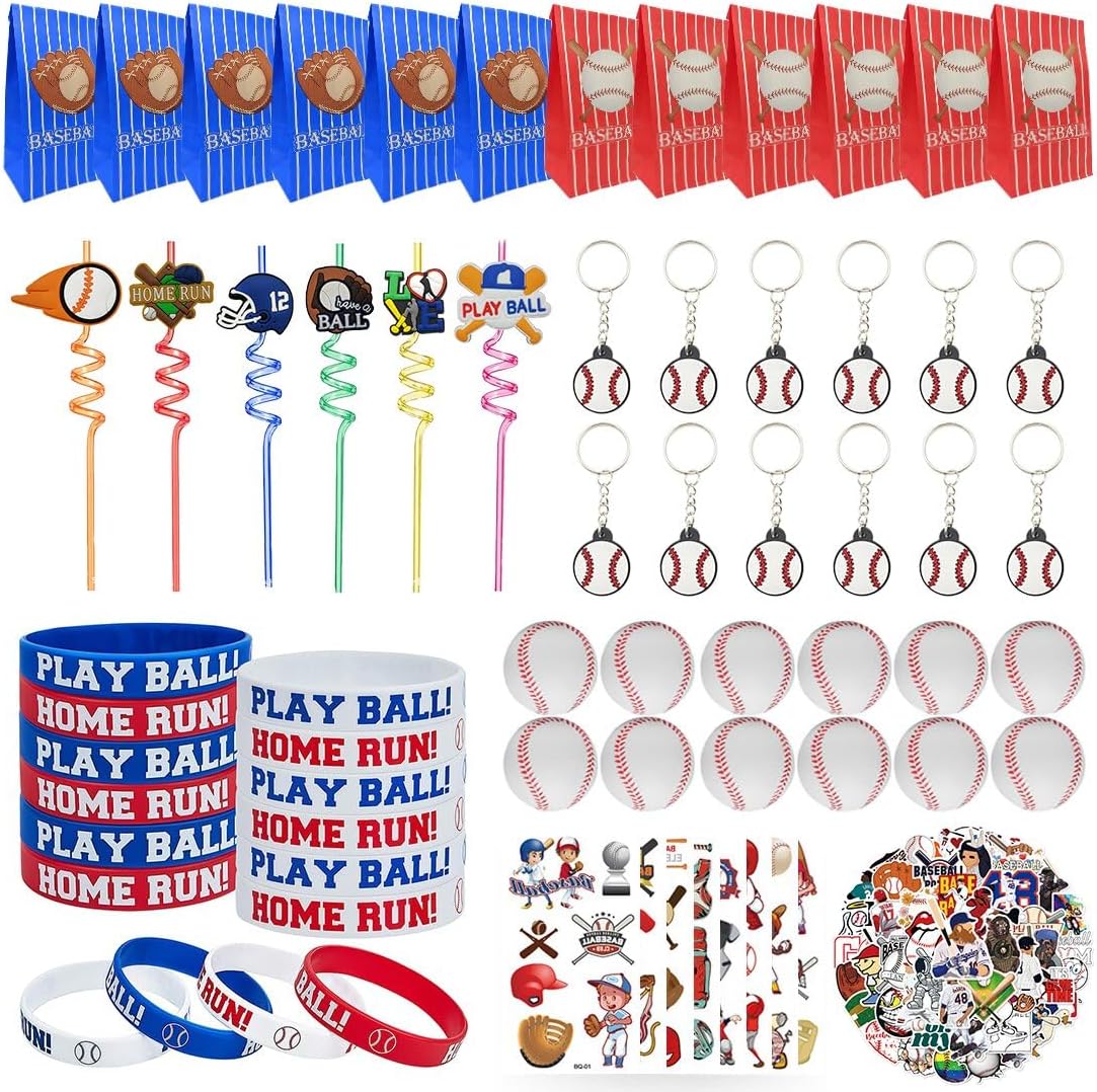134 Pcs Baseball Party Favors Gift Set - Multi-Item Birthday Supplies