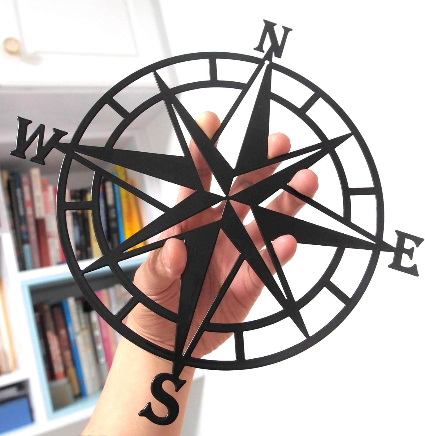 11 Inches Nautical Compass Wall Decor Black