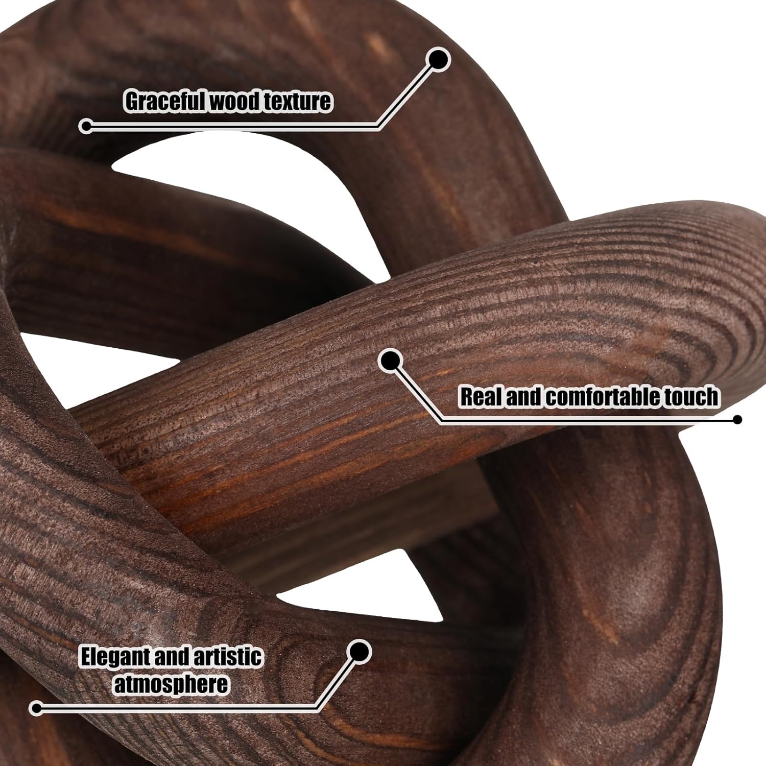 Yalikop 3 Link Wood Knot Decor - Coffee Table Boho Accent