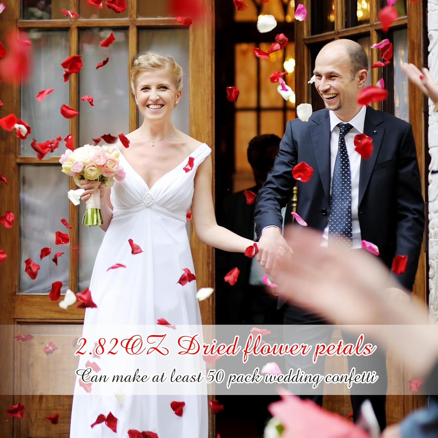 Suncalla Biodegradable Confetti Red Rose Petals 60 Pcs Wedding Decor