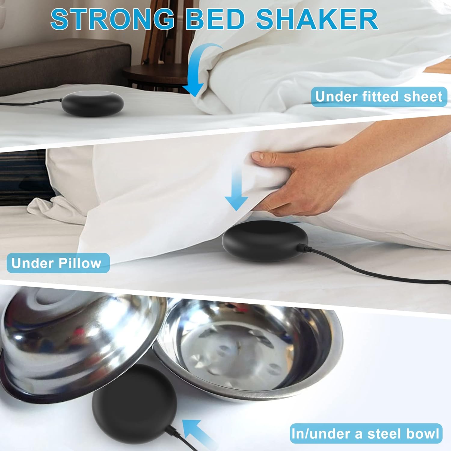 Extra Loud Dual Alarm Clock with Vibration for Bedroom and Deep Sleepers