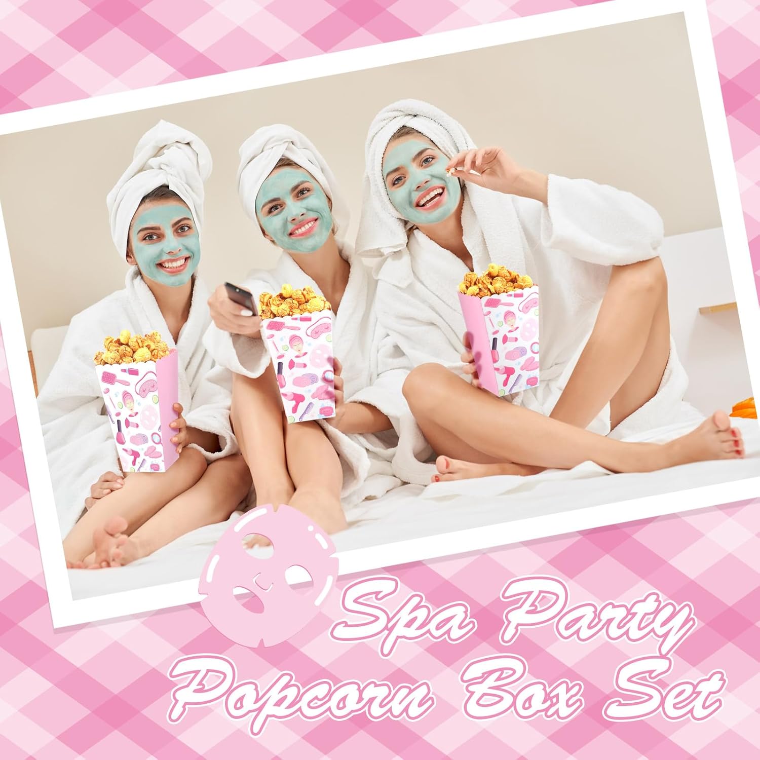 Gueevin 24 Pcs Spa Party Popcorn Boxes Pink