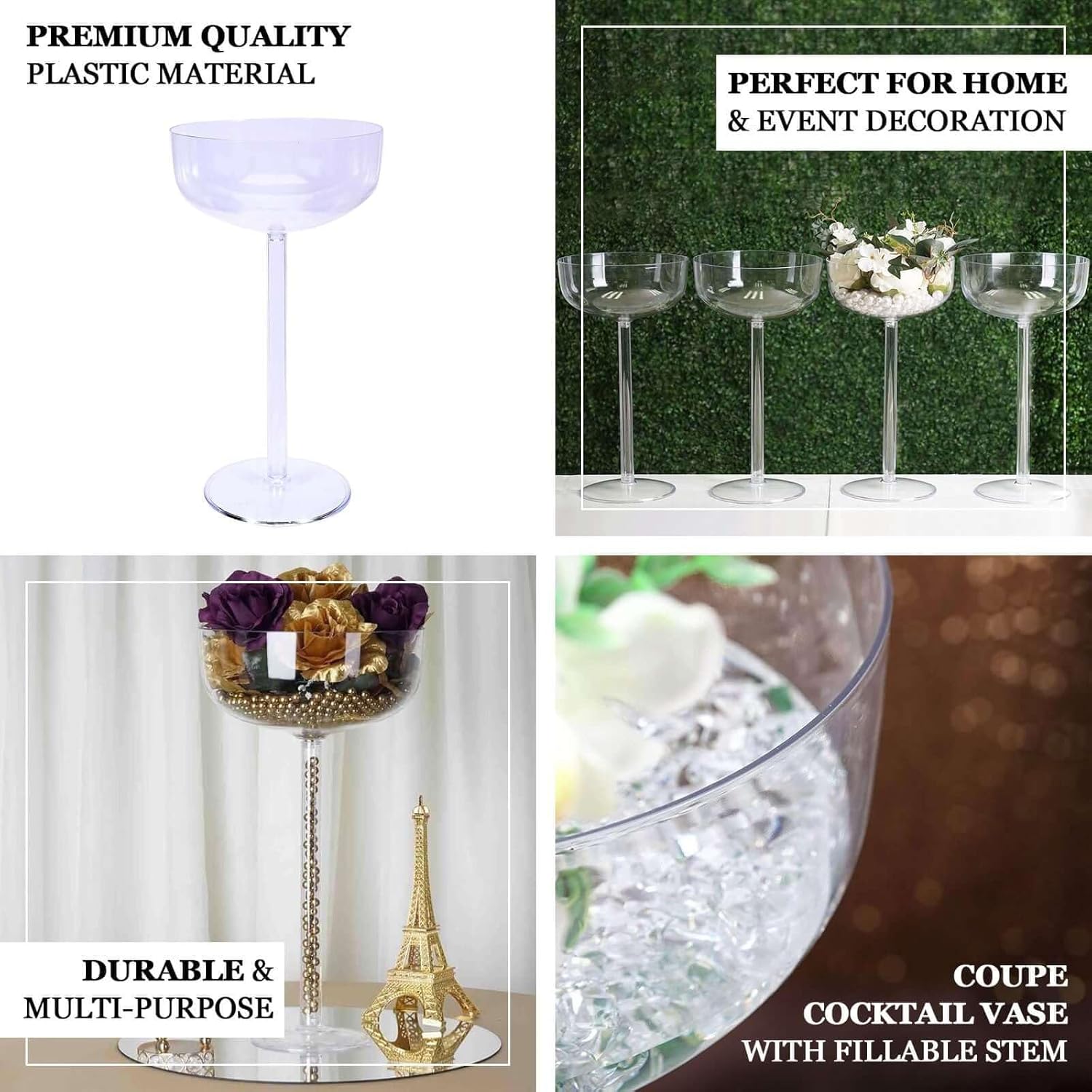 4 Sets Plastic Centerpiece Stand Margarita Cup Decor