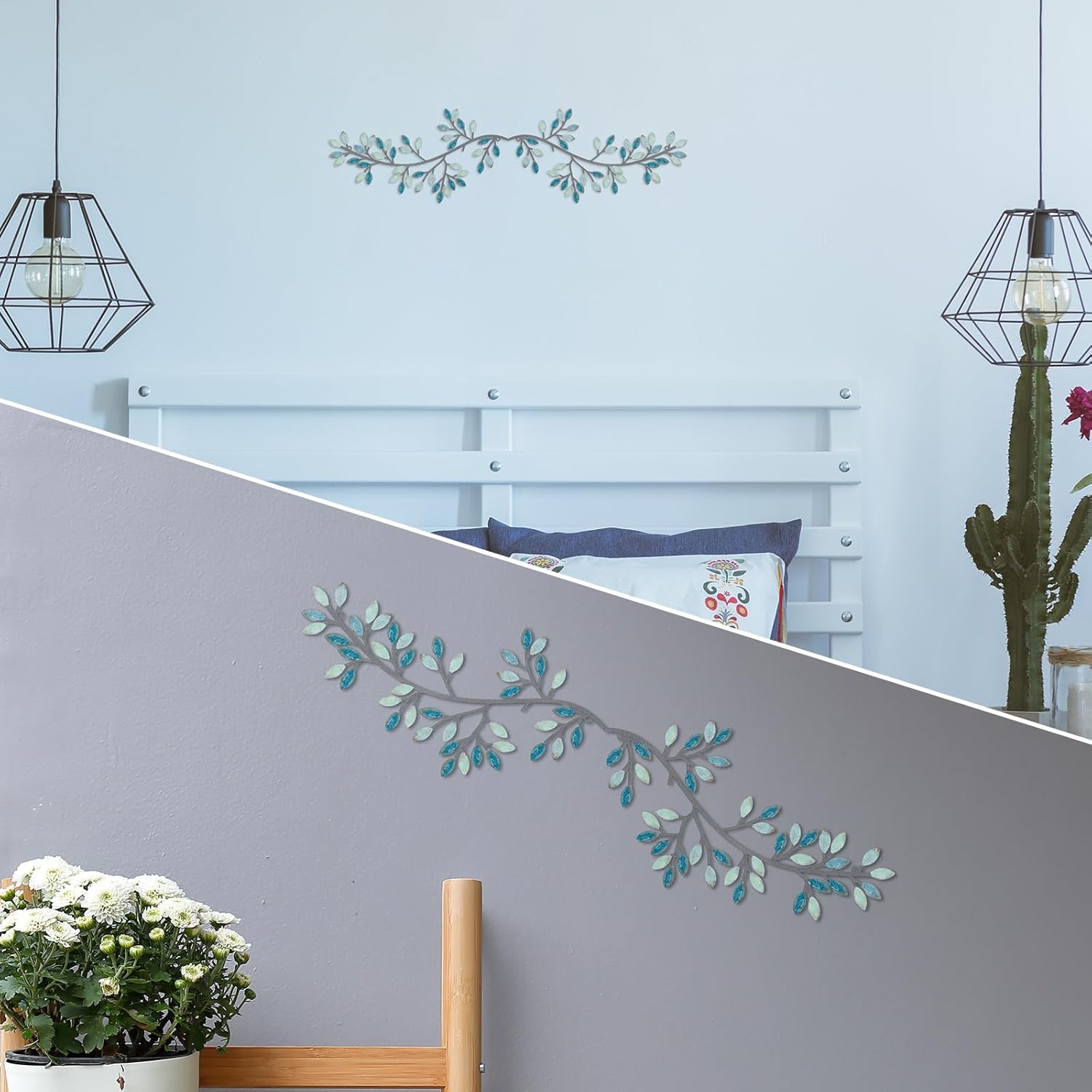 Hotop 2 Piece Metal Tree Leaf Wall Decor