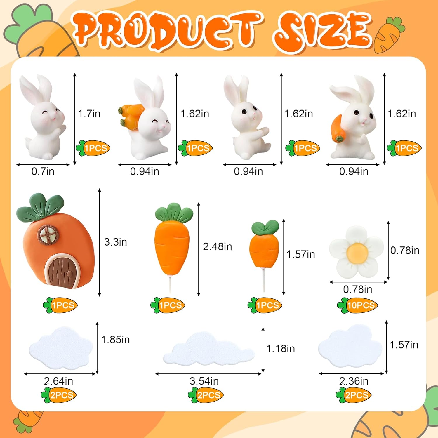 Knana Bunny Cake Decorations 23Pcs Set