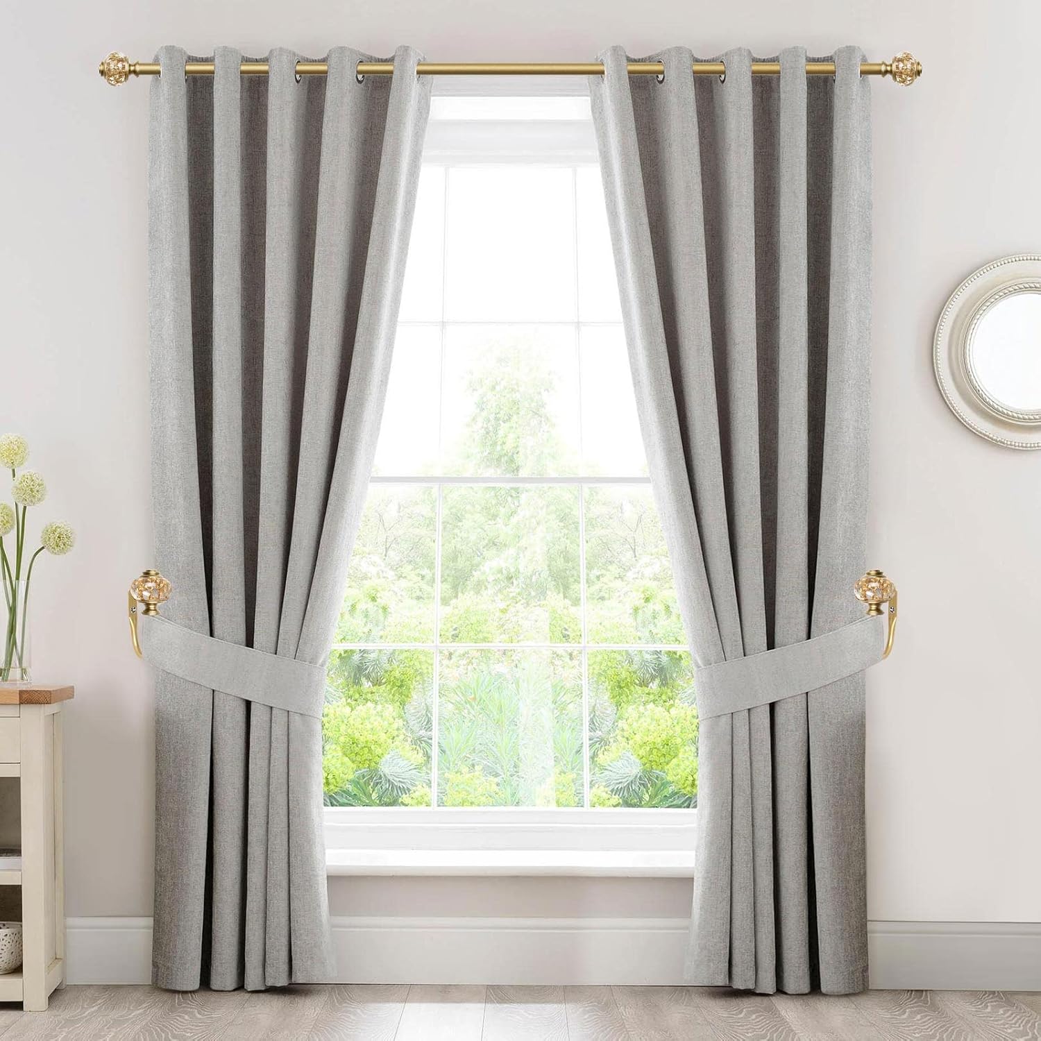 2 Pack Gold Finials for 1 or 78 Inch Curtain Rods