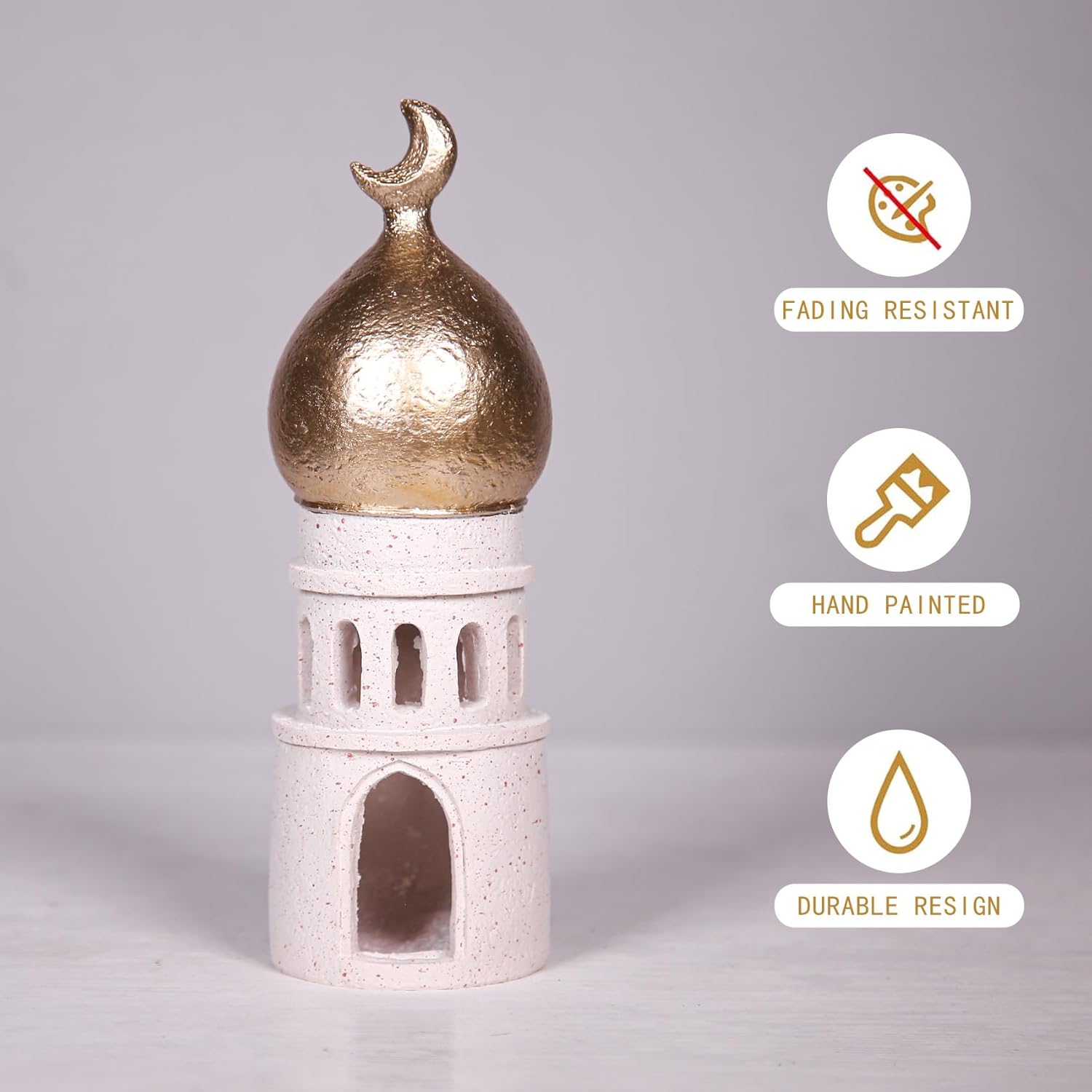 Hebdids Decorative Mosque Tower with Gold Dome