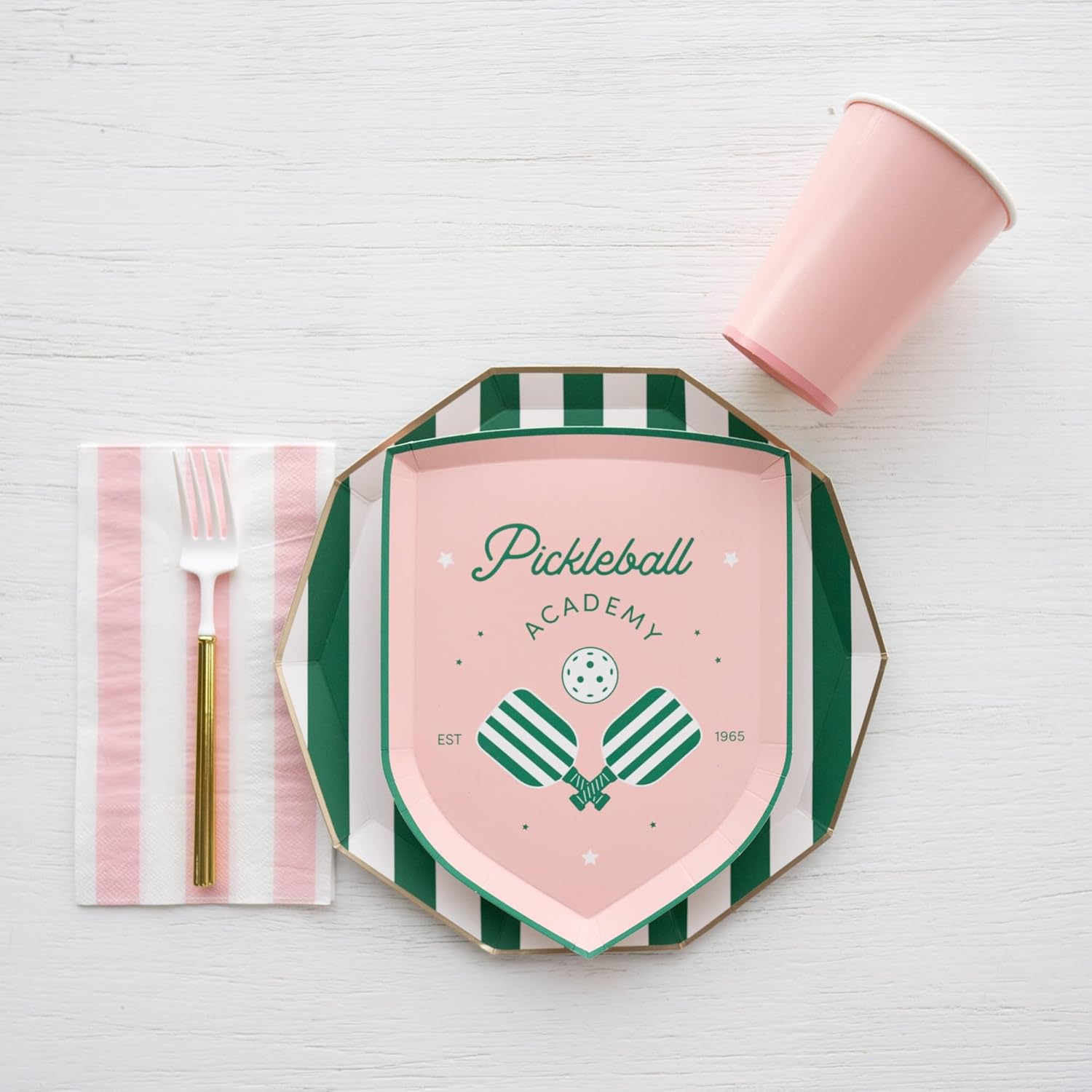 Bonjour Fete Pickleball Themed Plates