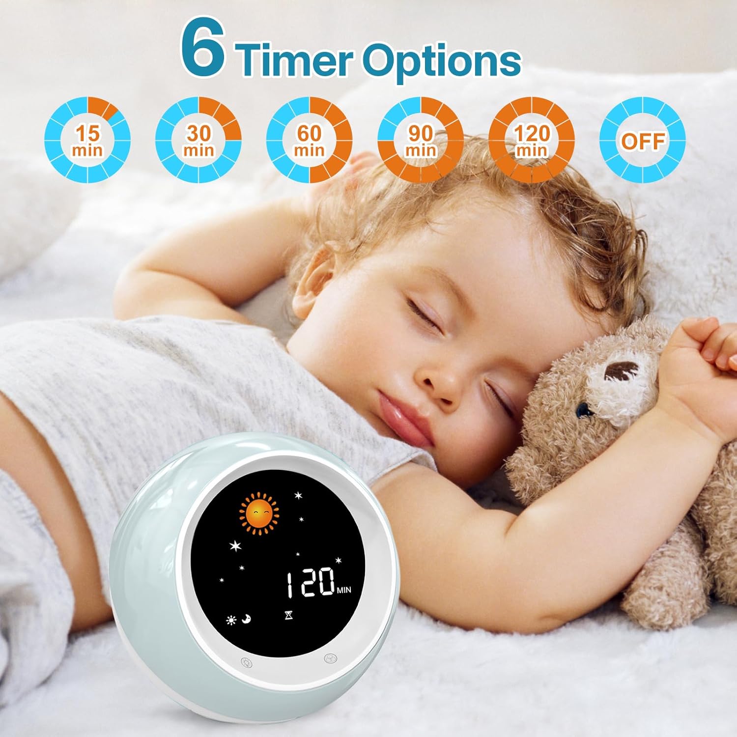 ICODE Sun Moon Rise Kids Alarm Clock