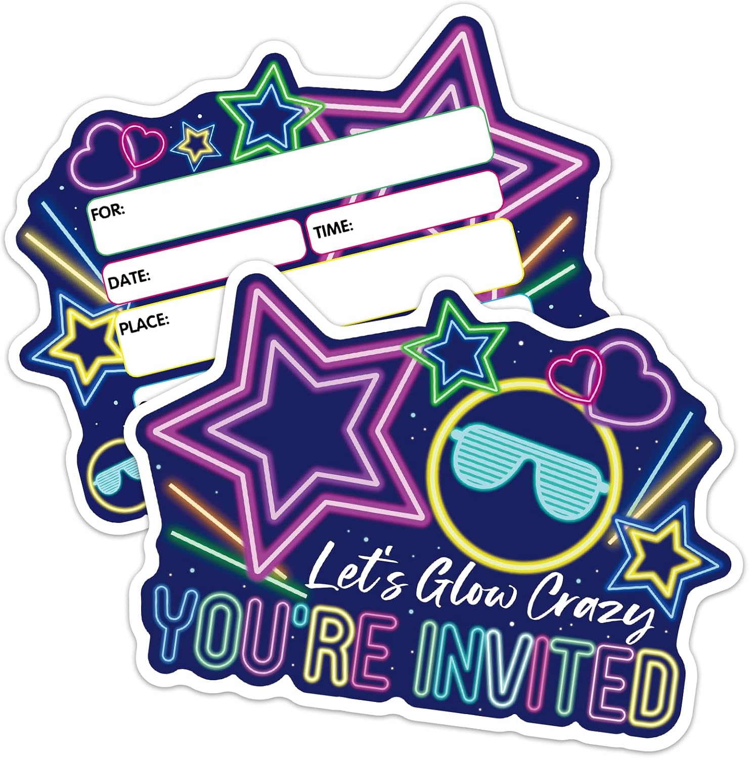 ERHACHAIJIA 15 Crazy Glow Stick Party Invitations
