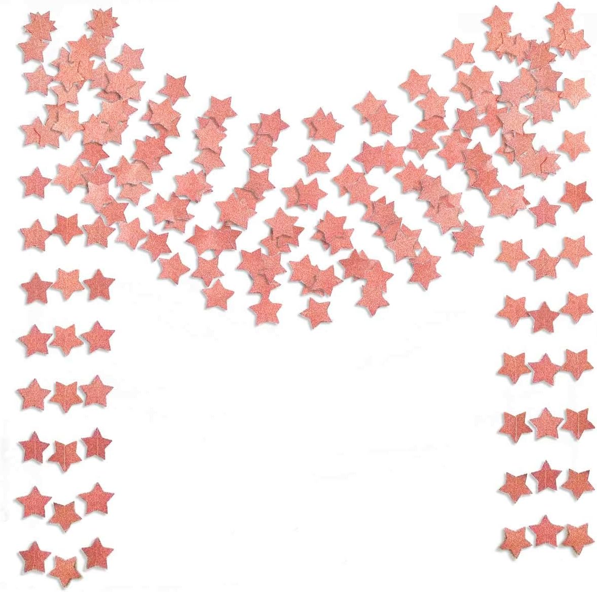 TTSAM 6 Pack Glitter Rose Gold Star Garland Decorations