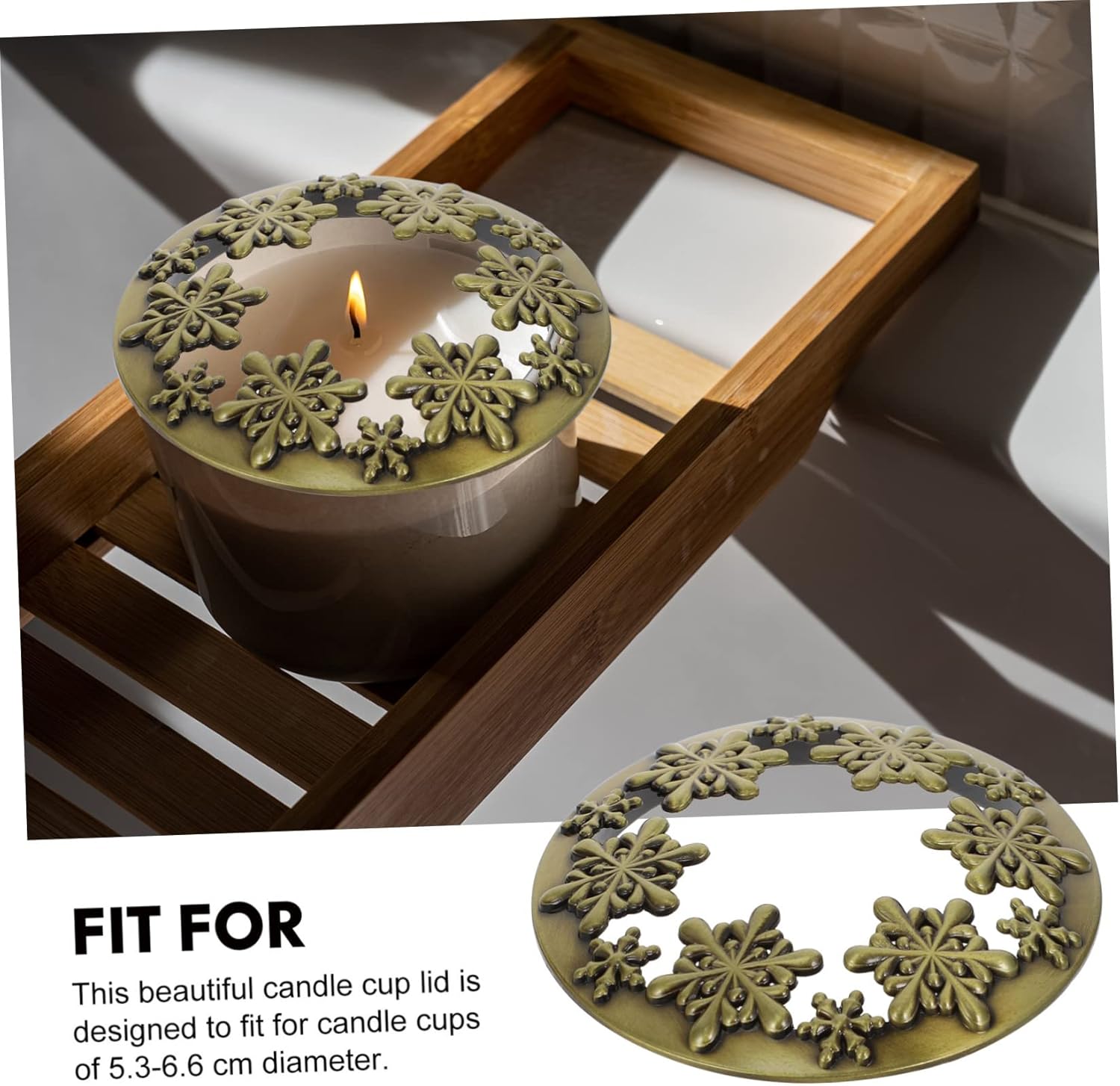 ARTIBETTER Christmas Candle Jar Cover Zinc Alloy Decorative Lid