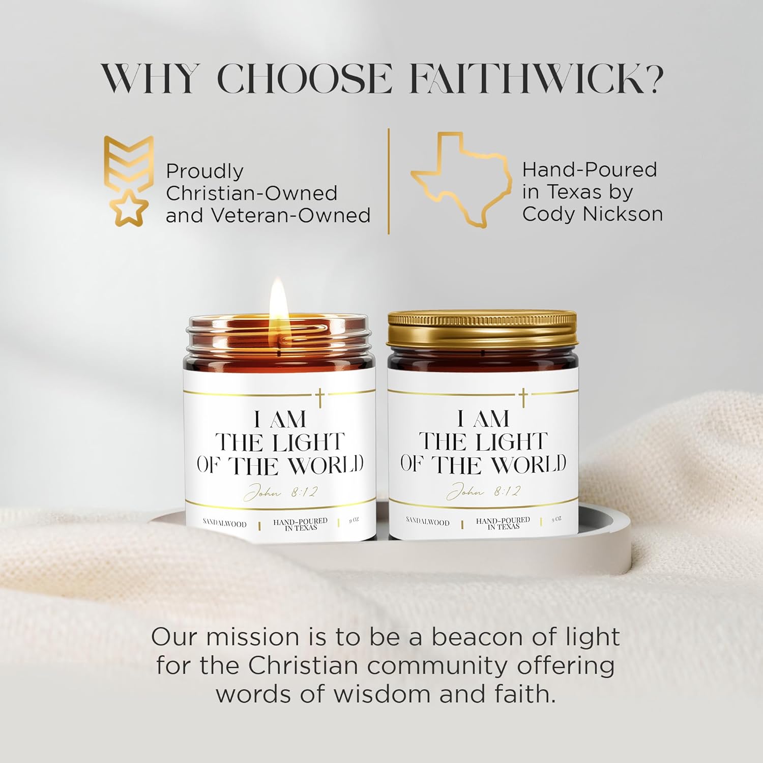 I Am The Light of The World John 812 Jar Candle