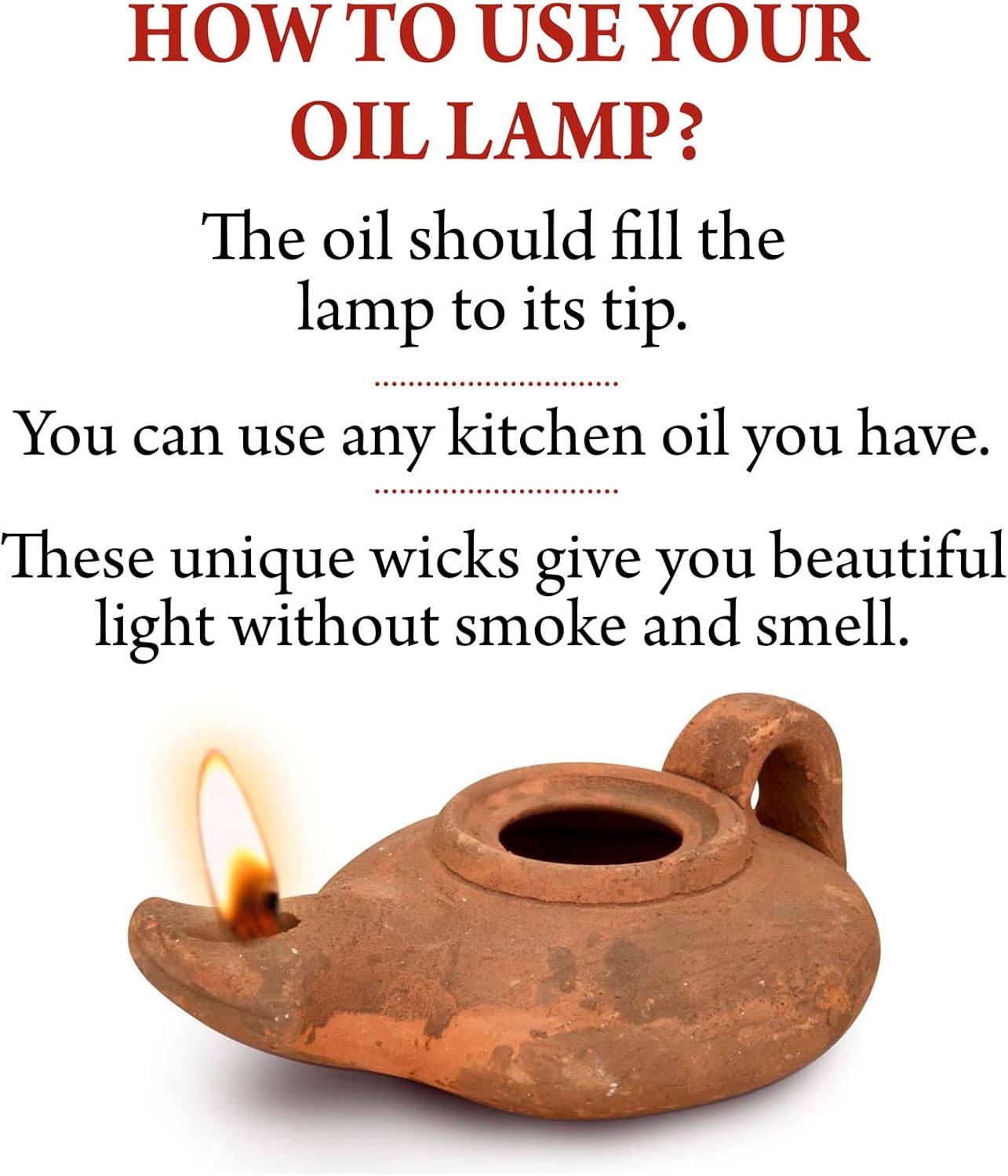 Herodian Biblical Oil Lamp with Handle - Handmade in Holy Land