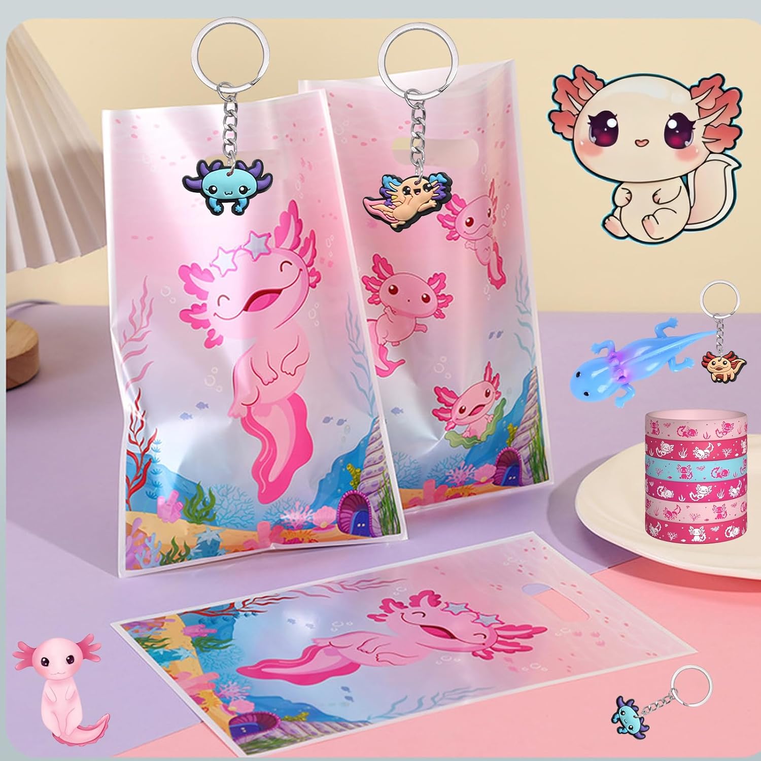 108 PCS Axolotl Party Favors Pack for Kids
