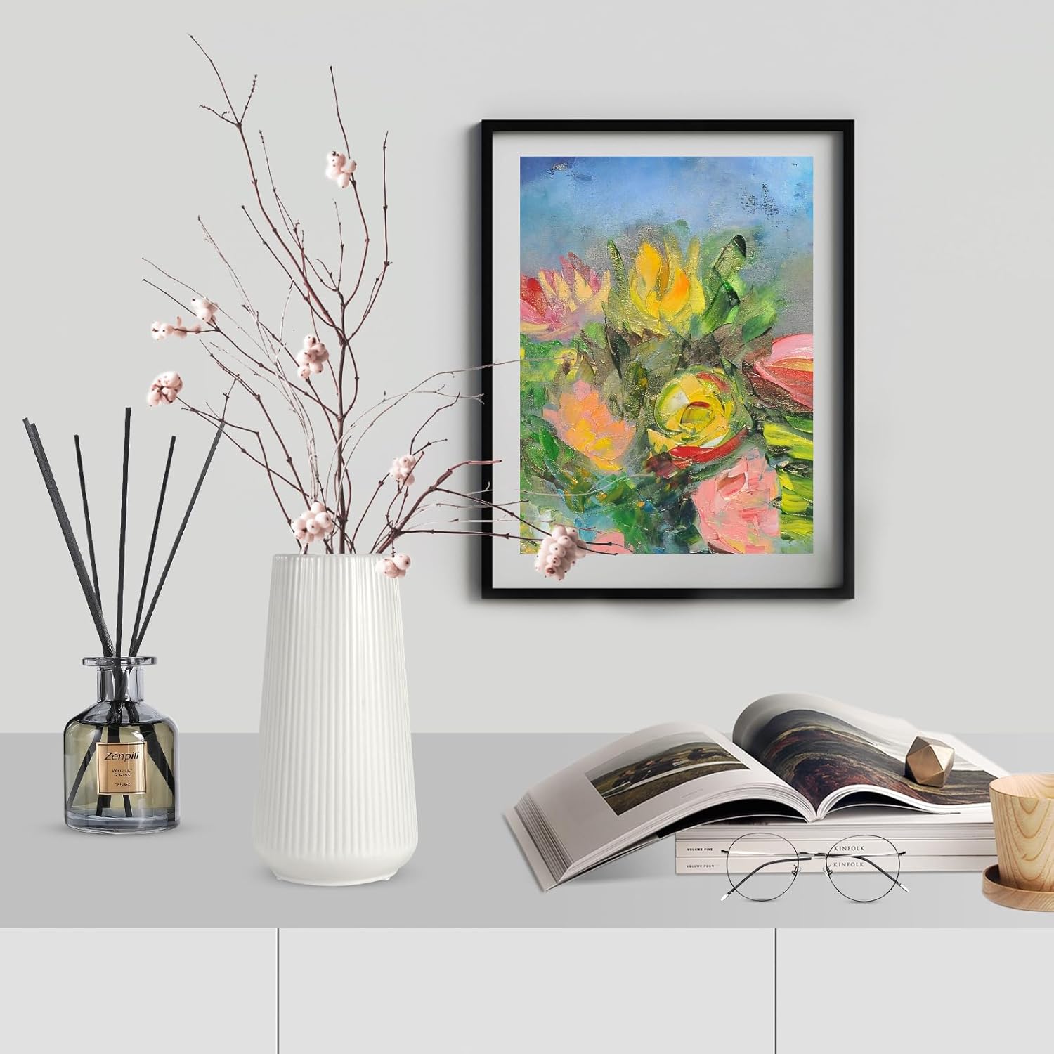 White Ceramic Vase for Home Office Decor