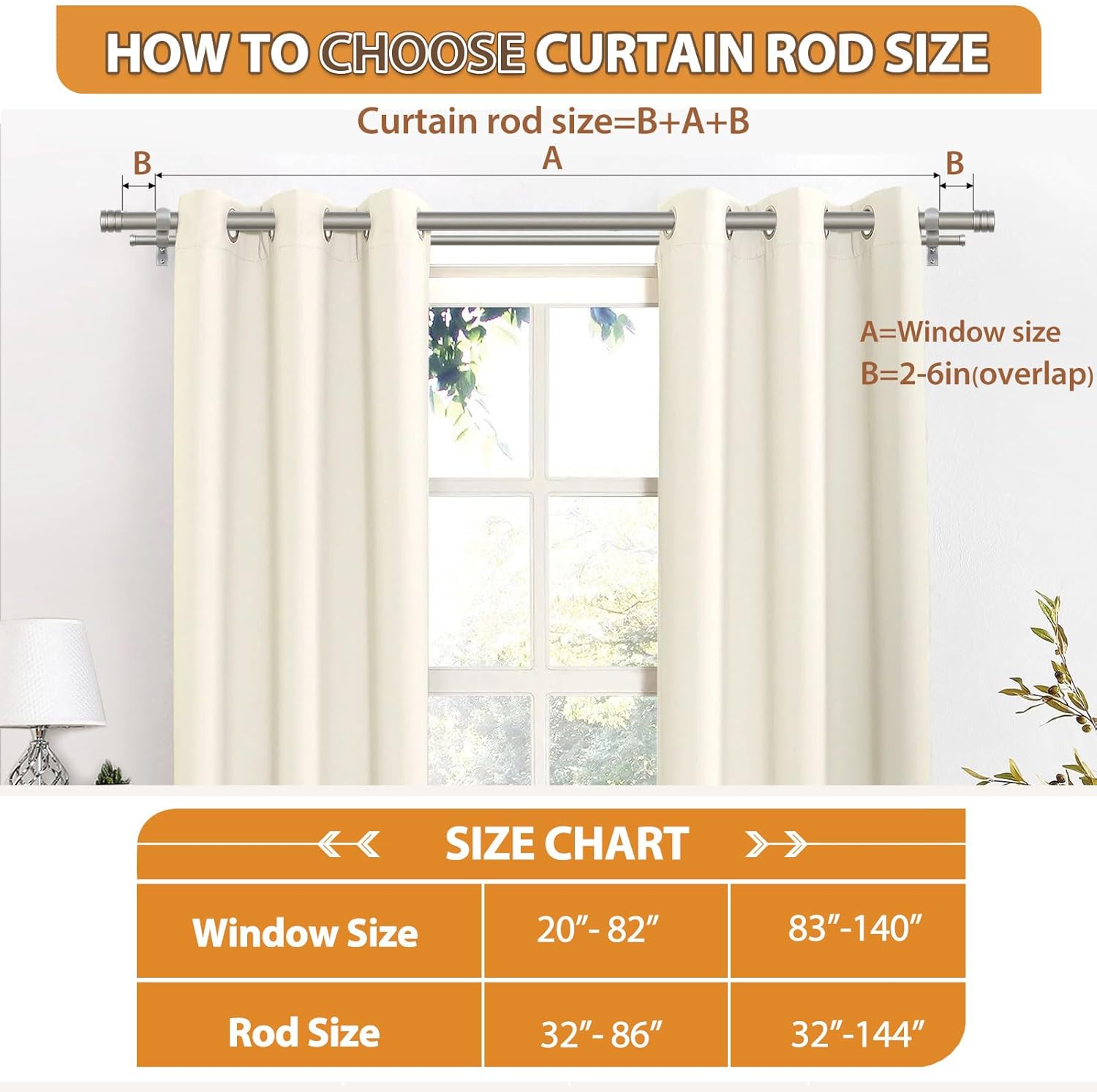 TONIAL 1 Inch Heavy Duty Double Curtain Rods