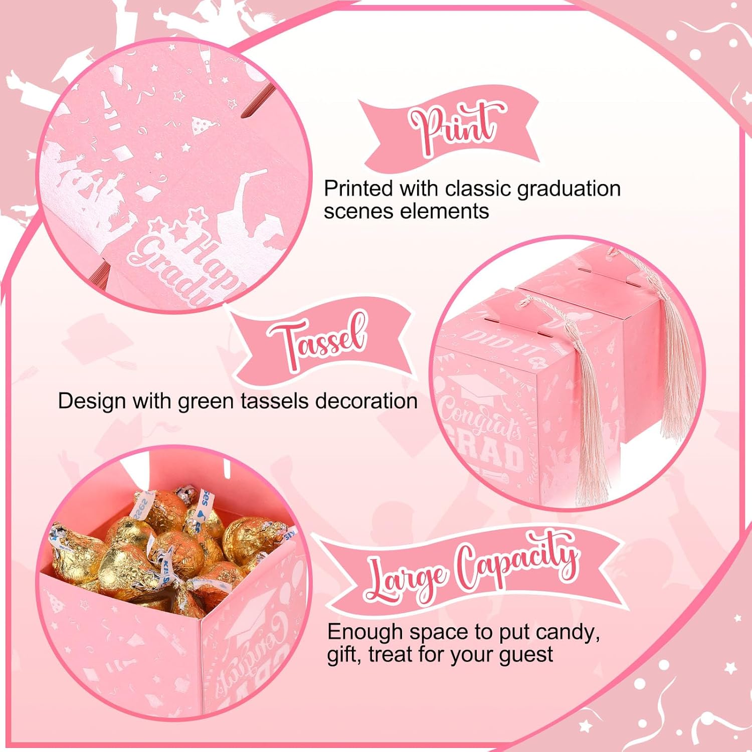 Tenceur 30 Pcs Graduation Cap Party Favor Box Set 1