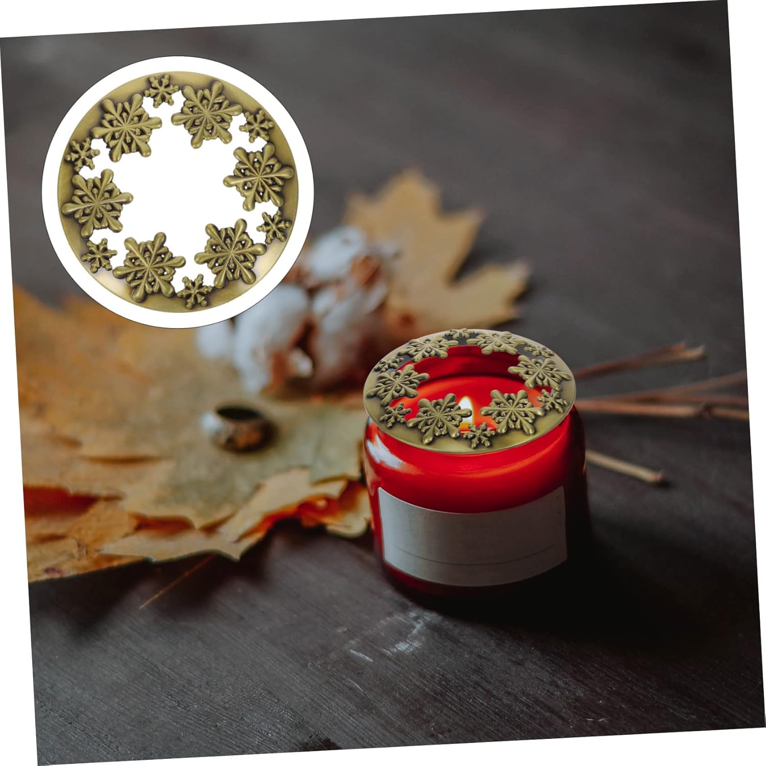 Generic Christmas Candle Jar Lid with Snowflake Design