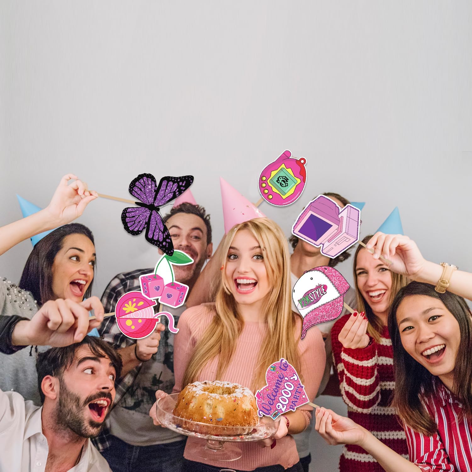 Y2K Party Decorations Photo Booth Props Set