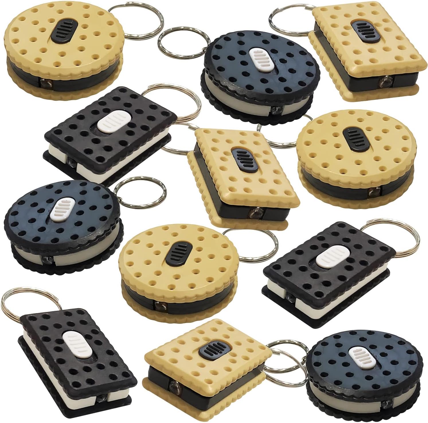 ArtCreativity Sandwich Cookie Flashlight Keychains Pack of 24