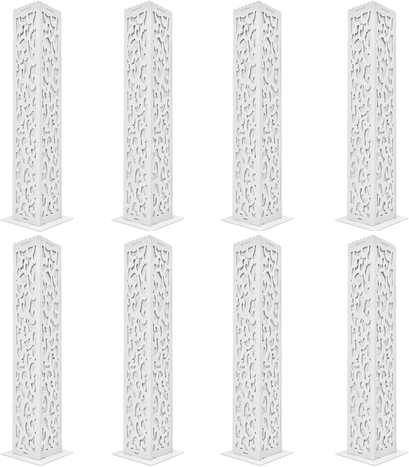 8PCS White Wedding Columns and Pillars with Engraved Roman Design