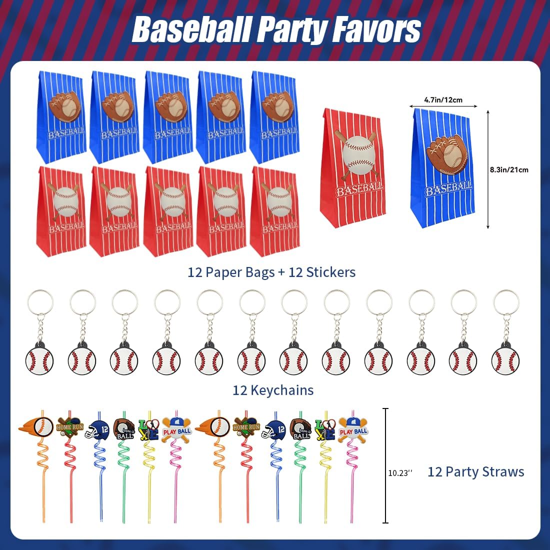 134 Pcs Baseball Party Favors Gift Set - Multi-Item Birthday Supplies