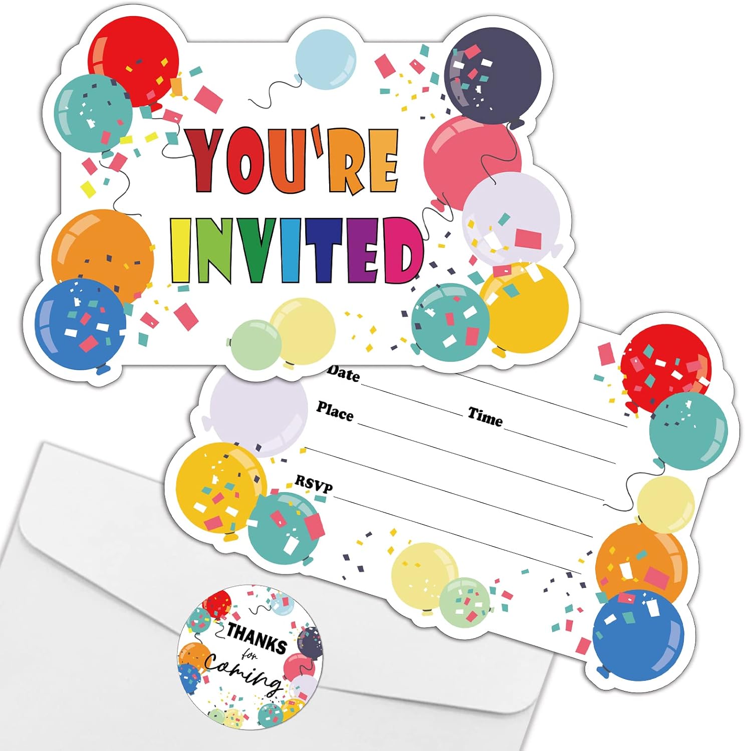 REWIDPARTY Balloon Party Invitations Set of 15