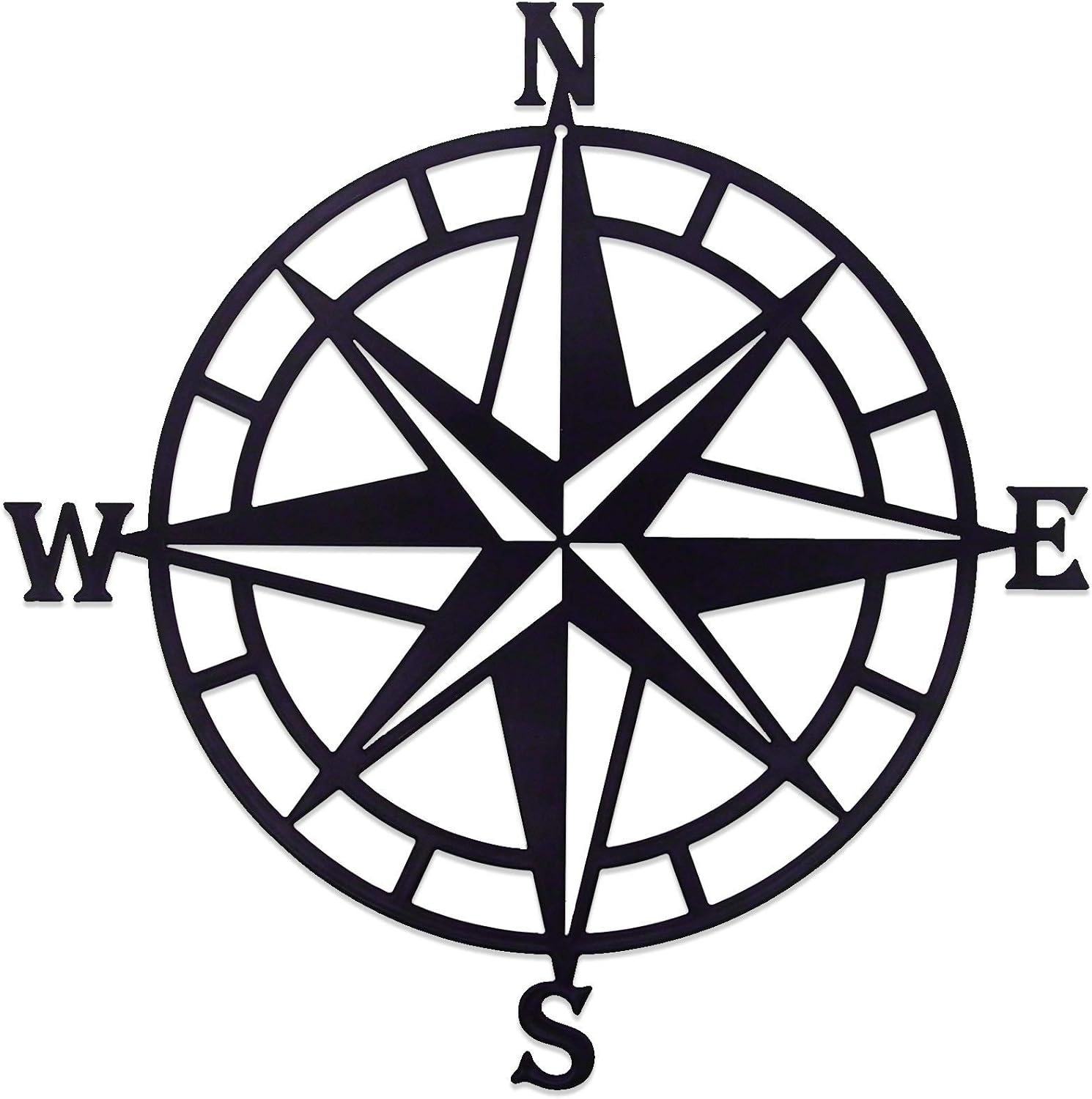 11 Inches Nautical Compass Wall Decor Black