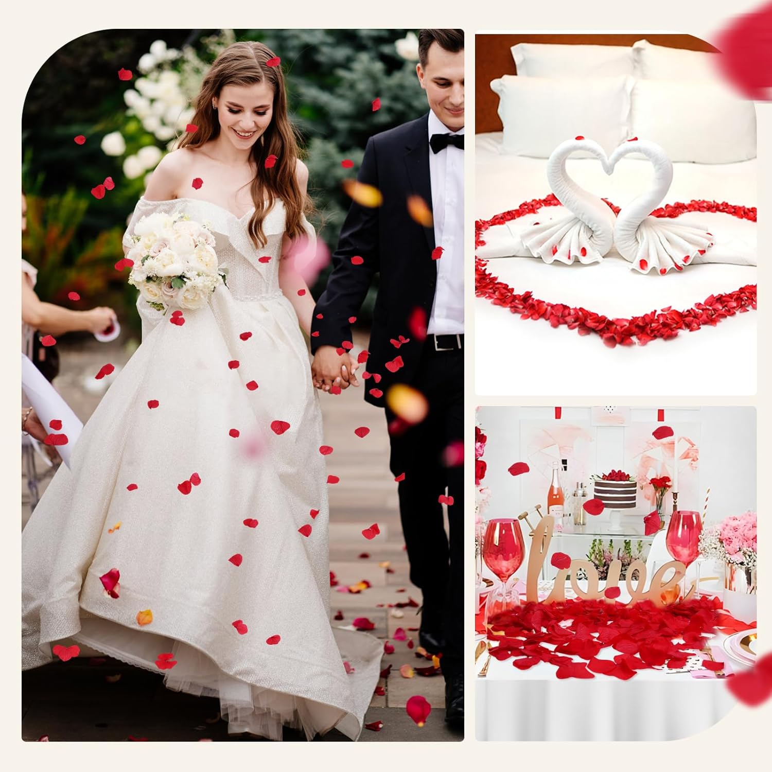eZAKKA 1500pcs Real Dried Hydrangea Petals Red