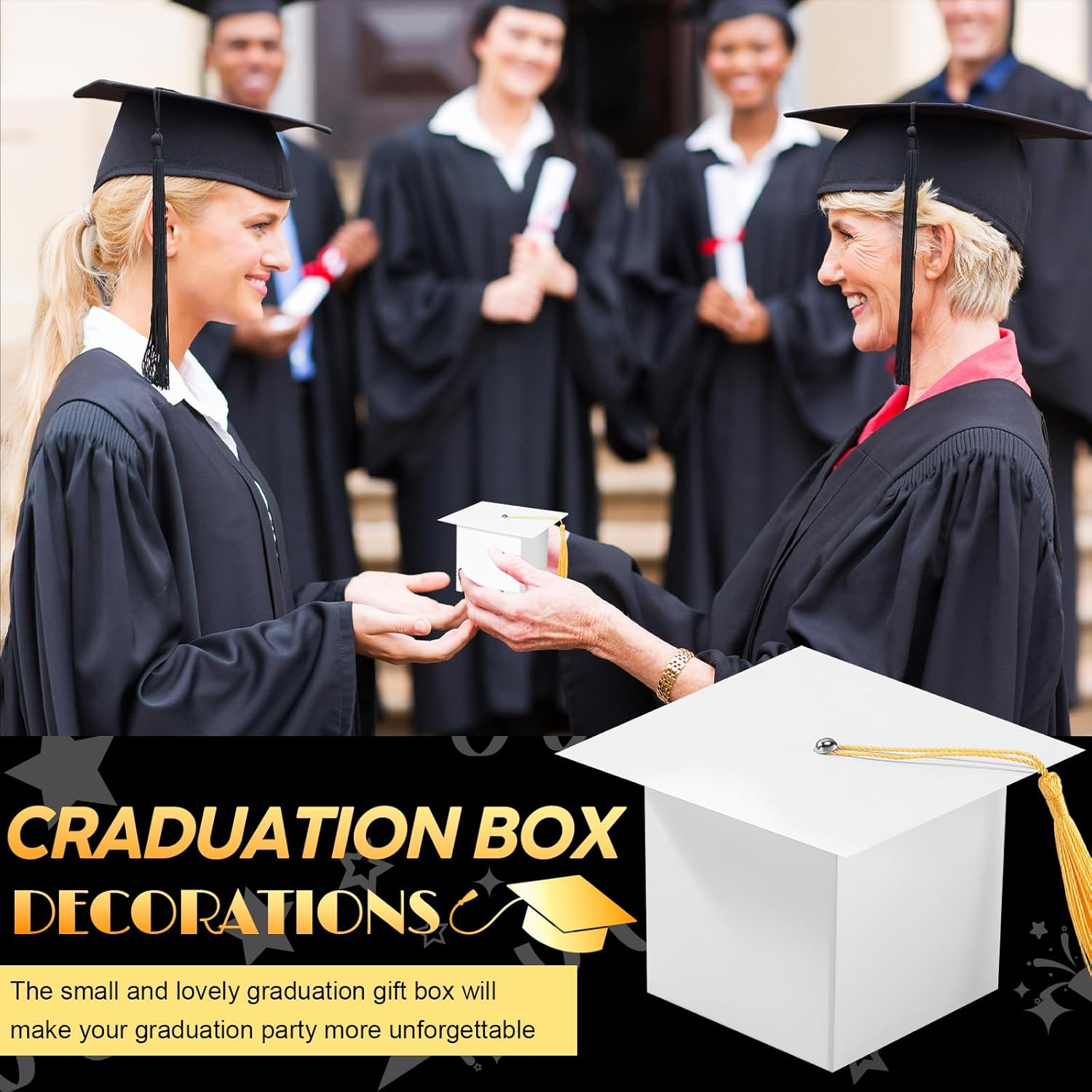 TaoBary 12 Piece Graduation Cap Boxes White