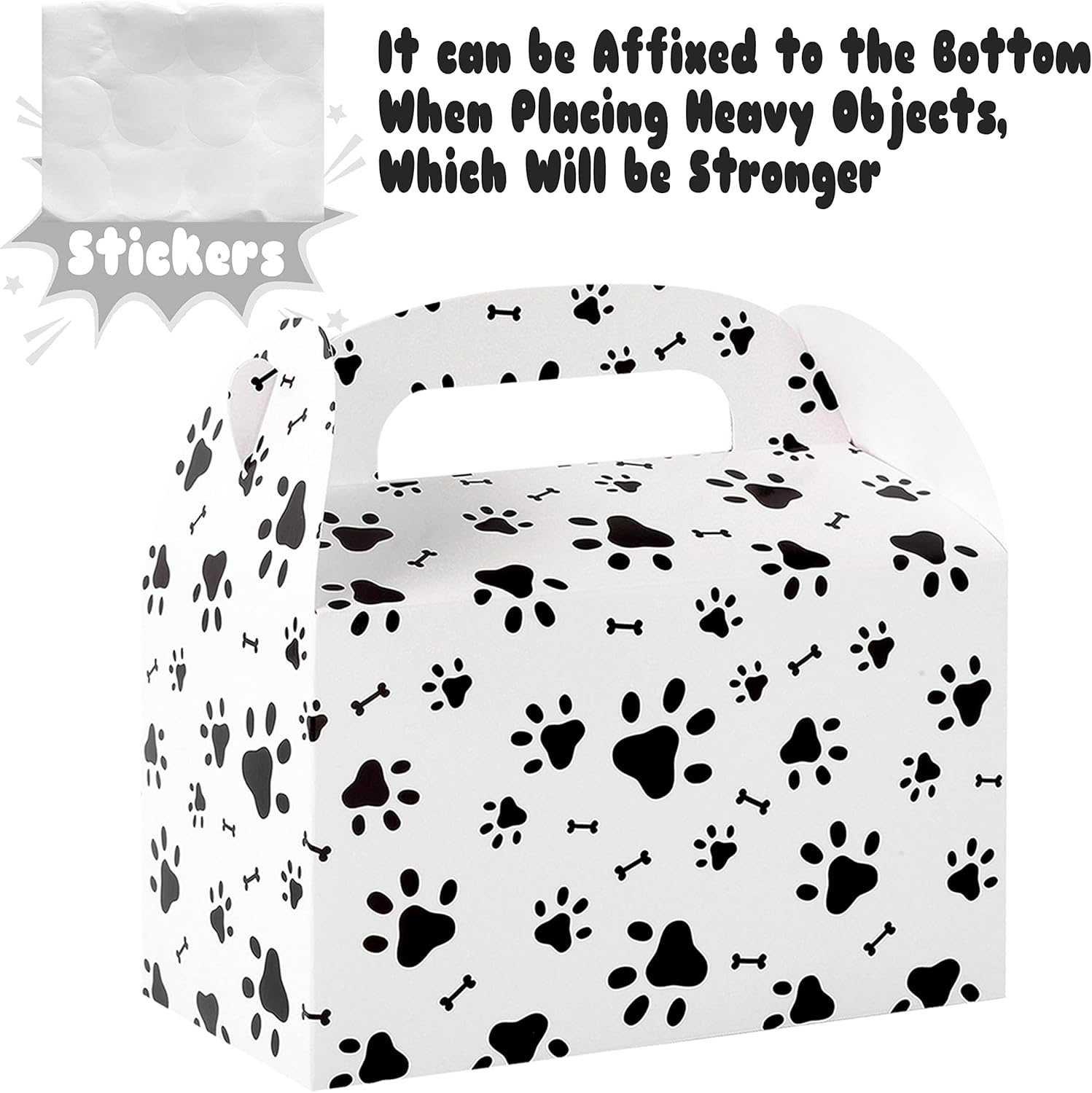 24Pcs Dog Paw Print Bone Sign Treat Boxes for Kids Birthday Party