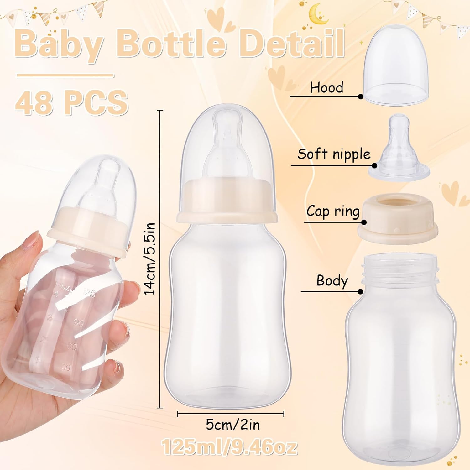 48 Pcs Baby Shower Favors Mini Bottle Gift Set