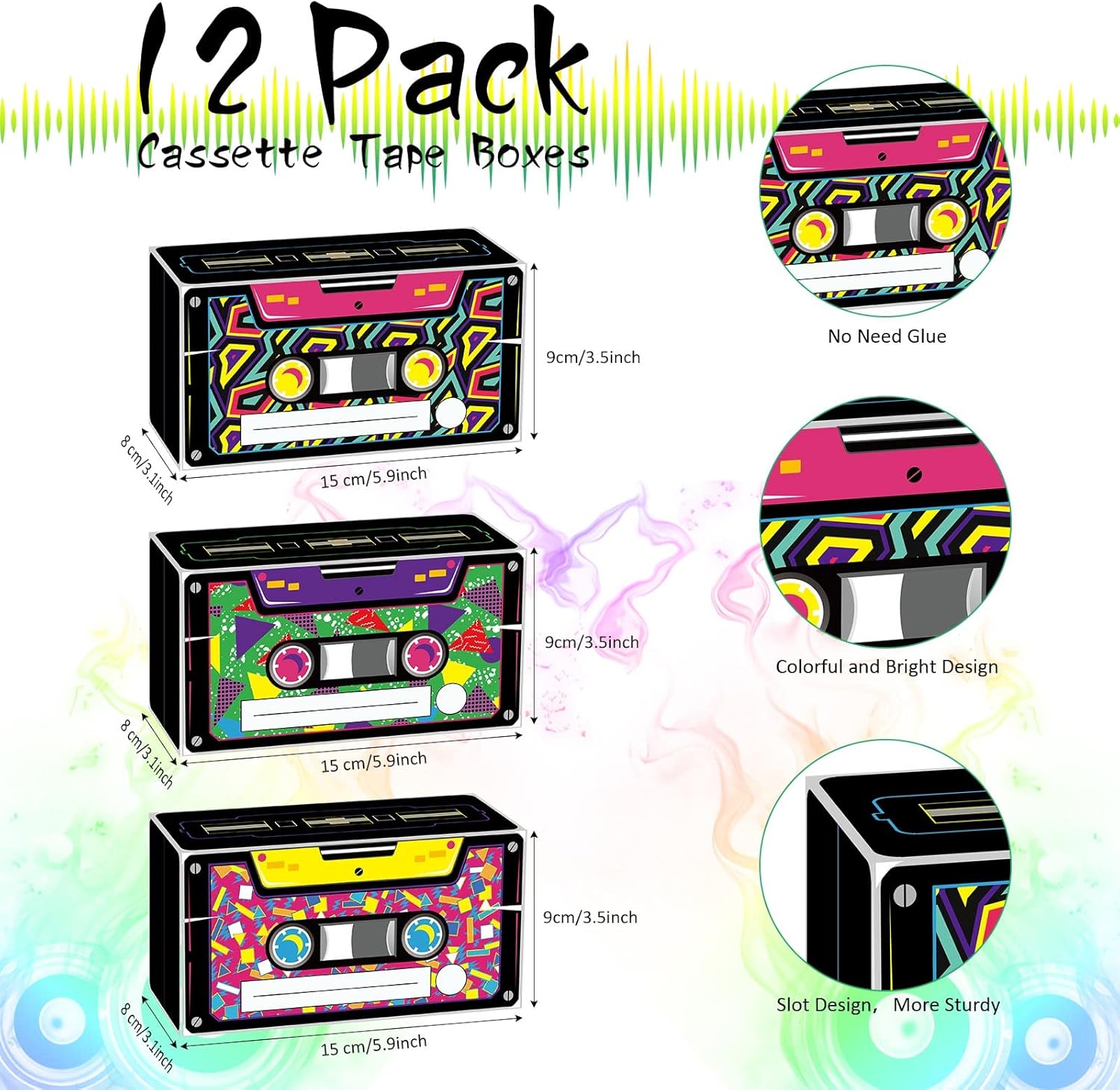 Funrous 12 Pcs 80s 90s Retro Radio Gift Boxes