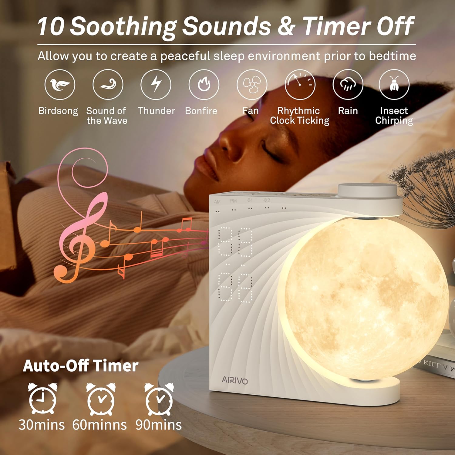 Airivo Sunrise Alarm Clock with Moon Light