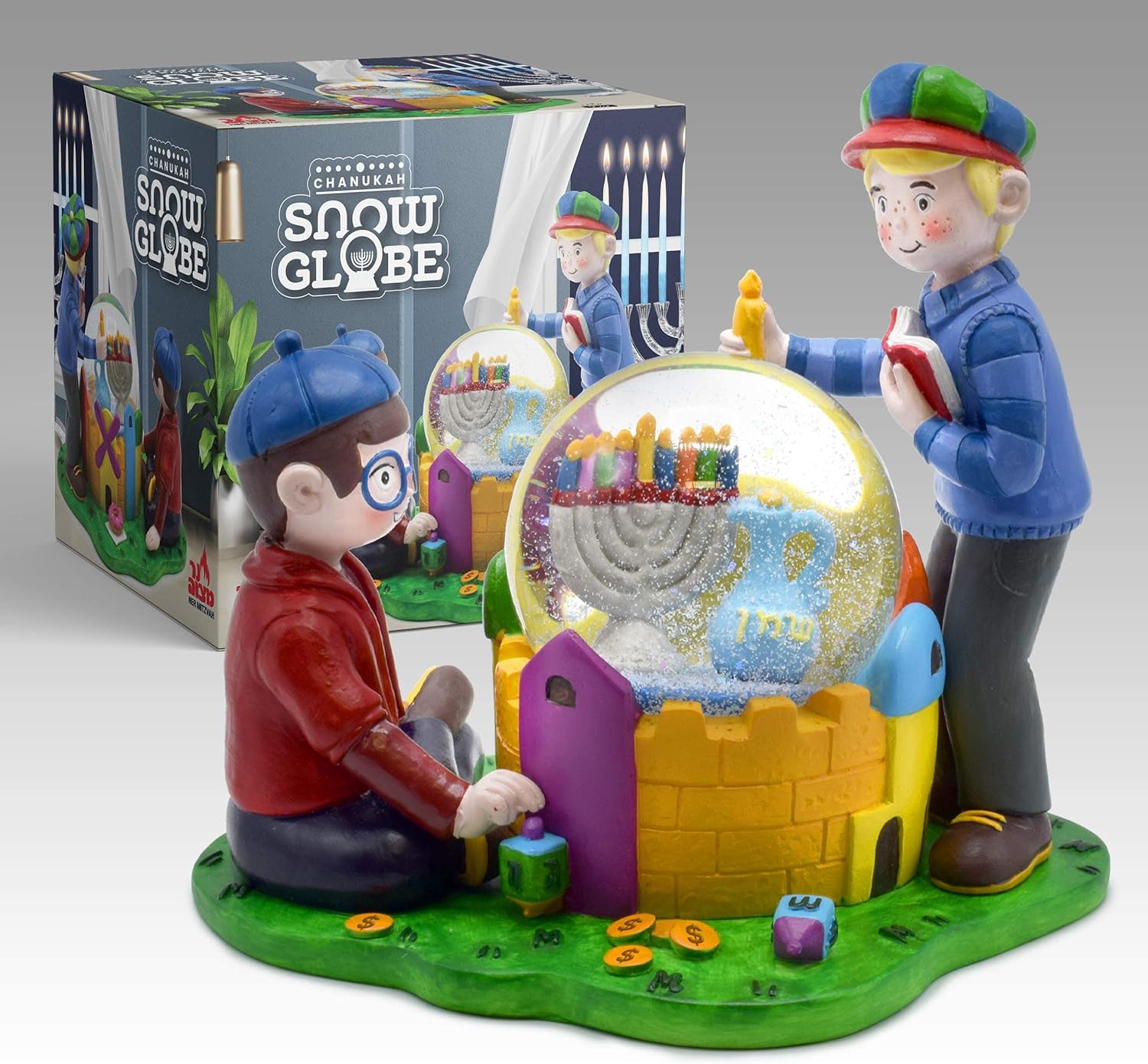 Hanukkah Snow Globe - Hanukkah Decor for Home and Kids