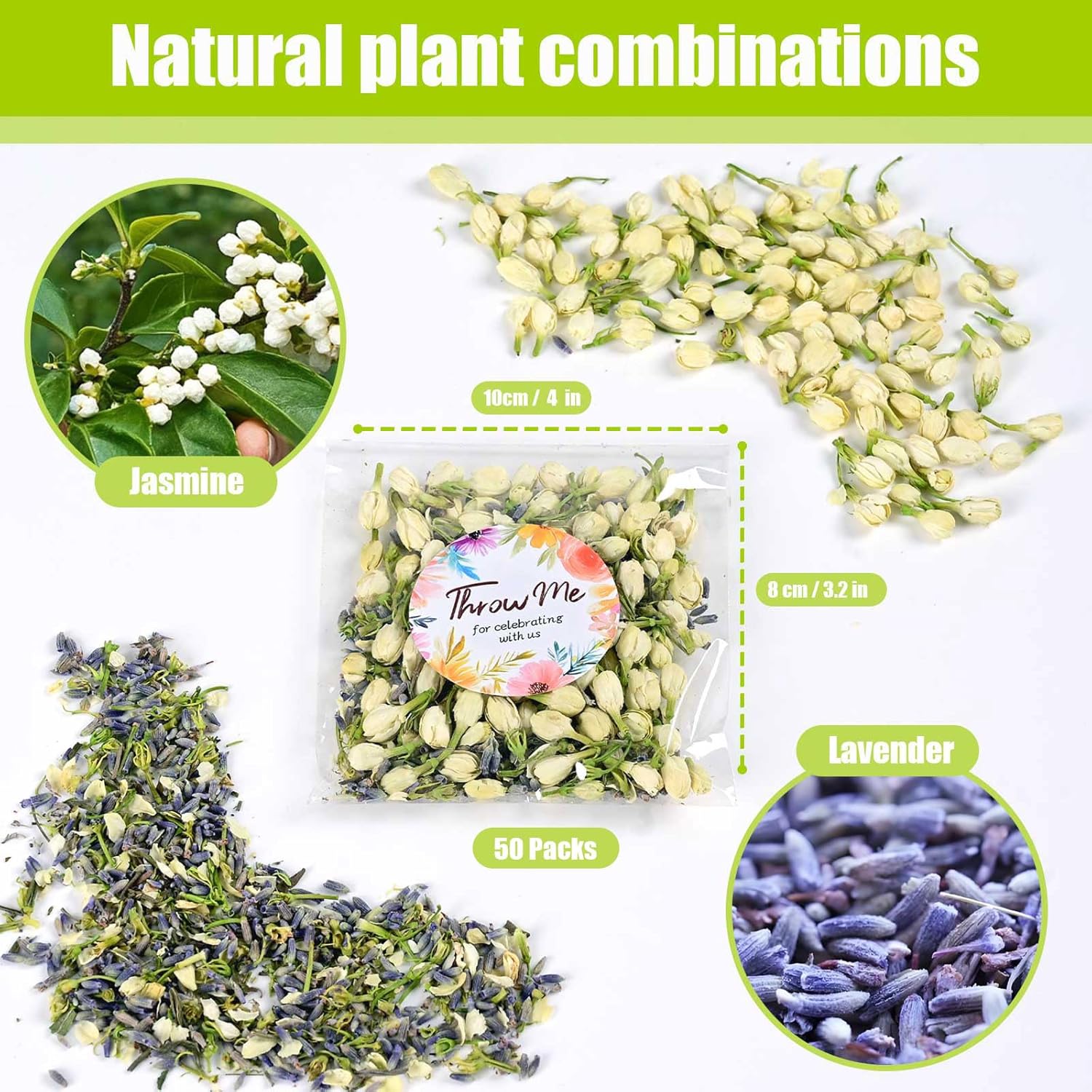 Oning 50 Pack Biodegradable Flower Petals Confetti